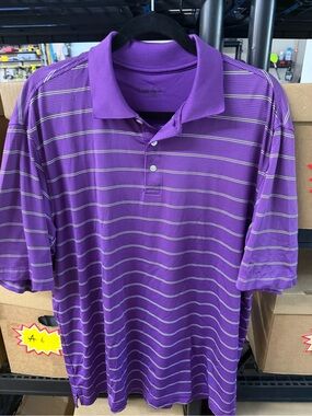 Walter Hagen Purple Striped Polo Shirt